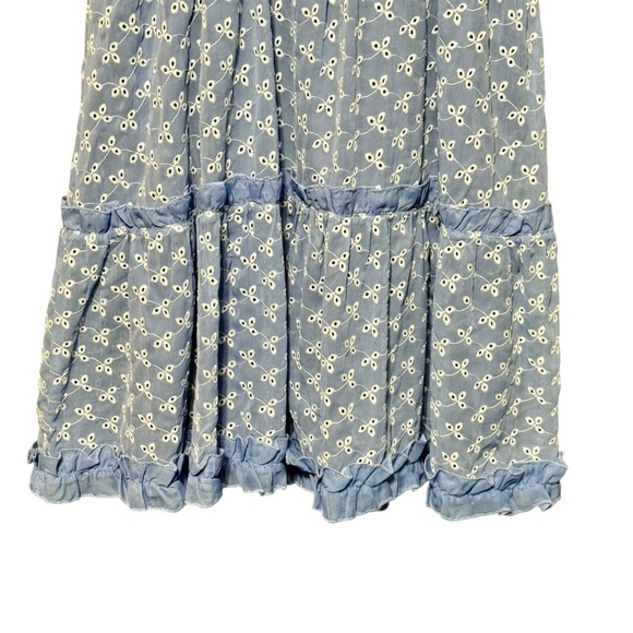 Altar’d State Everly Ruffled Embroidered Eyelet Sleeveless Mini Sundress Large - Picture 11 of 13